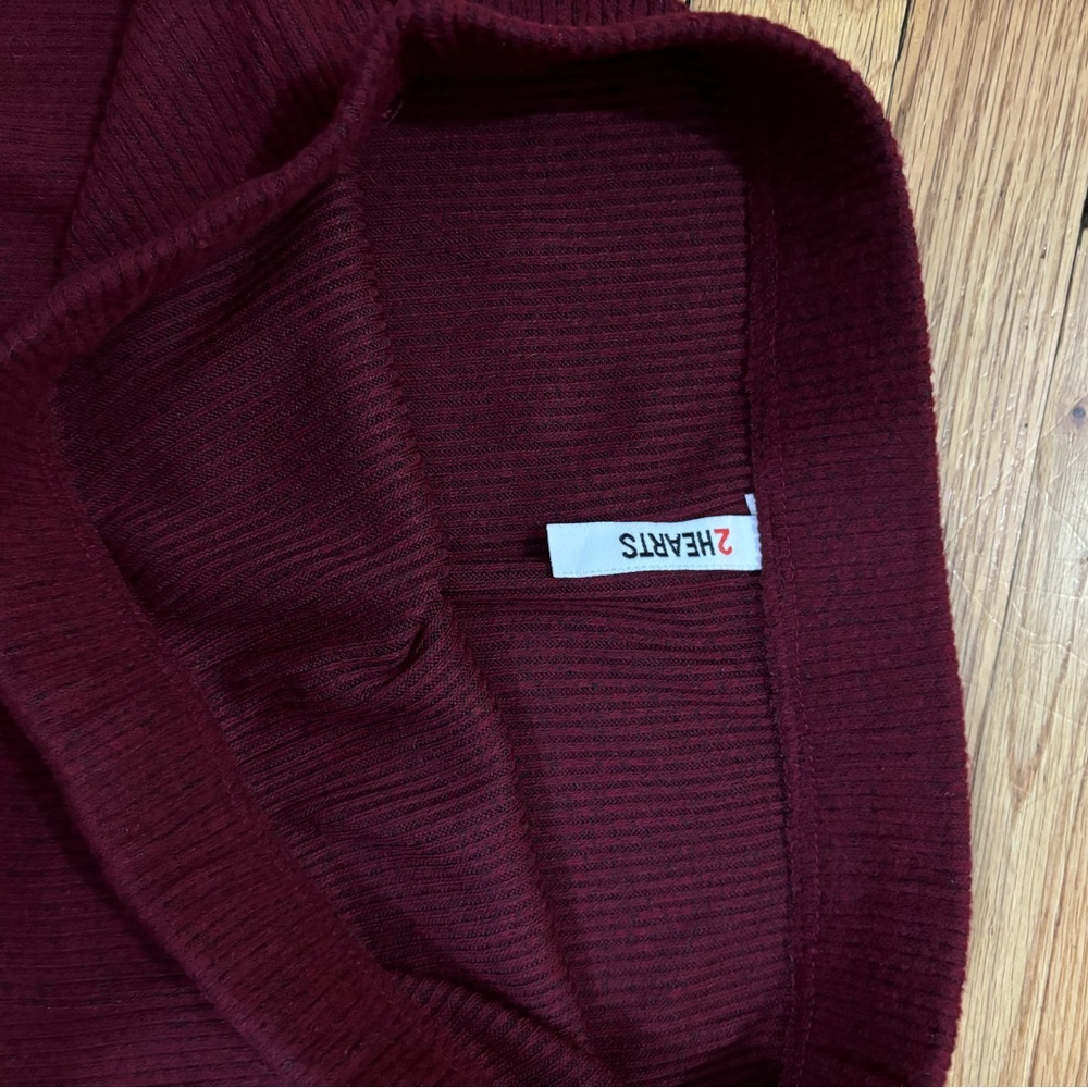 Midi Burgundy Knit Skirt - Picture 3 of 3